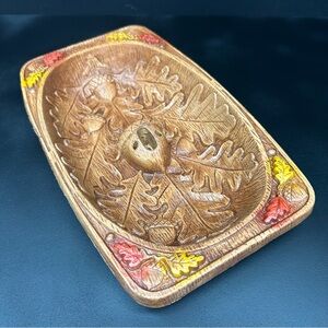 Vintage Multi Prod Inc Acorn & Leaf Design Resin Nut Bowl, Nutcracker & 2 Picks‎